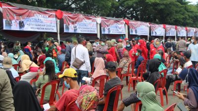 Vaksinasi Covid-19 di Lapangan Saburai, Polda Lampung Siapkan 60 Dosis Vaksin Pfizer