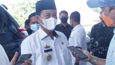 Bupati Budi Utomo saat dimintai tanggapannya terkait penahanan salah seorang pejabat DPUPR Lampung Utara, Rabu (22/12/2021).