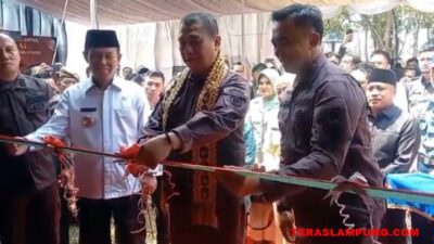 Kepala Kejati Lampung, Nanang Sigit Yulianto meresmikan rumah RJ di Desa Jagang, Abung Selatan, Lampung Utara, Rabu (27/9/2023).